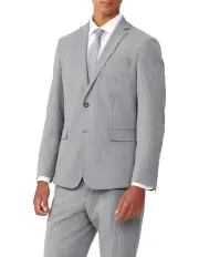 [Van Heusen] Slim Suit Jacket in Chalk Stripe Grey