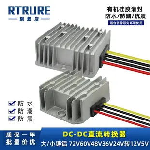 可開發票DC72V60V48V36V24V轉12V電瓶降壓模塊車載直流24V轉5V電源轉換器