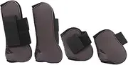 1Set Horse Tendon Boots, Horse Fetlock Boots, Horse Sport Boots, PU Elastic Thickened Adjustable Horse Leg Protector with Nylon Hook (Un Ensemble de Quatre Grands)