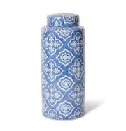 E Style Munni 36cm Porcelain Jar Container Home Tabletop Decor Blue/Cream