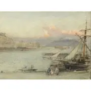Albert Goodwin Naples 1910 Painting Canvas Wall Art Print Poster