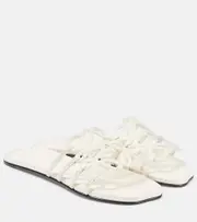 [Loewe] Loewe Petal Anagram leather slides AU 7 white