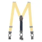 SuspenderStore Yellow Oxford Cloth Suspenders - Button
