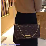 二手 LV LOUIS VUITTON FAVORITE MM 小號 老花 金屬鏈帶 斜背 M40717