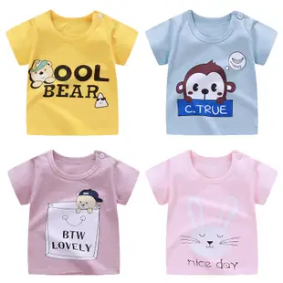 男童短袖T恤兒童純棉半袖男寶寶卡通POLO衫襯衫夏季新款韓版單上衣童裝  現貨 潮寶貝兒