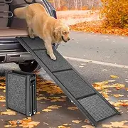 Papettly Dog Car Ramp 180 * 50CM - Folding Dog Ramp for Cars with Anti-Slip Rug Surface, Portable Pet Stair Ramp with Wide & Long Dog Steps for Large Dogs Up to 300LBS/136KG Get Into Car, SUV & Truck