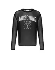 MOSCHINO DOUBLE SMILEY® LOGO MESH PULLOVER MENS SIZE 40 USA NEW WITH TAGS‼️