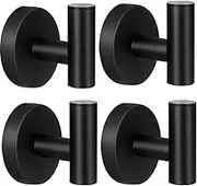 Kruodop 4 Packs Towel Hooks, Wall Robe Hooks for Bathroom, Wall Mount Towel Holder, Stainless Steel Heavy Duty Door Hanger Towel Rack for Kitchen, Bedroom, Pool Beach Towels, Coats and Keys