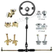 Steering Wheel, Gear Rack Pinion Shaft Tie Rod ,Spindle, Wheel Hubs For Go Kart