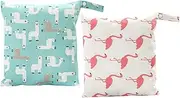 Totority Reusable Wet Dry Diaper Storage Bags 2pcs Waterproof Linen Hanging Organizer for Baby Nursery, Travel, Clothes, and Diapers