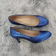 LOSLANDIFEN Ladies Shoes Women Pumps New Solid Tip High Heels Woman Zapatos Mujer Office Medium Heel shoe blue 39