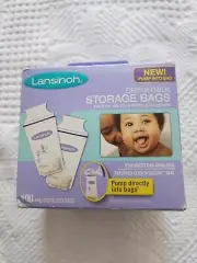 100-Pcs Lansinoh Breastmilk Breast Pump Storage Bag BPS BPA Free Pre-Sterilized