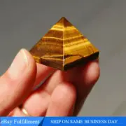 Natural Tigers Eye Jasper Quartz Crystal Pyramid Orgone Energy Stone Tower Reiki