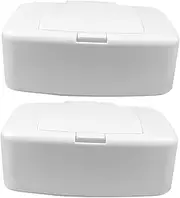 ULTECHNOVO 2pcs Wipes Dispenser Storage Box Plastic Tissue Holder for Living Room Bedroom Room Non Slip Wet Tissues Container Easy to Clean Portable Wipe Organizer
