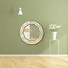 Round Gold Frame Mirror 80x80cm Decorative Accent Livingroom Bathroom Wall Entry