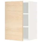 METOD wall cabinet with shelves, white/Askersund light ash effect, 40x37x60 cm
