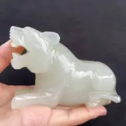 1pc Natural Xiuyu hand carved tiger skull Quartz Crystal Healing gift decorate
