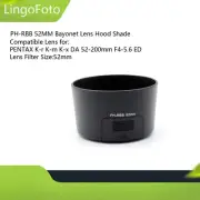 PH-RBB 52MM Bayonet Lens Hood for PENTAX K-r K-m K-x DA 52-200mm F/4-5.6 ED Lens
