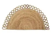 Rug Half Moon 100% Natural Braided jute Reversible Carpet Door Mat Area Rugs