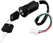 Mikinona Ignition Lock Cylinder with Keys Starter Lock for Dirt Bike Scooter ATV Quick Installation Durable Material Secure Key Coded Design