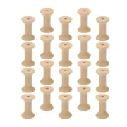 50pcs Spools Embroidery Thread Spools Wooden Thread Ribbon Bobbin