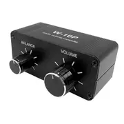 3.5 mm Portable Volume Controller Pre Amplifier W-10P Stereo Dual Channel Stereo Audio Mini Balance Music Home Sound Black