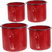 Zerodeko 4Pcs Camping Cups Retro Milk Mugs for Home Office Small for Picnics Parties and Everyday Use