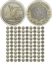 CHURYUML 100Pcs Military Challenge Coins Set Veterans Day Gifts Honoring Our Veterans Military Gifts for Men Women Army Soldiers Military Prayer Coin Thank You for Your Service