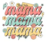 Sublimation Print Mama Bolt Ready To Press Heat Transfer