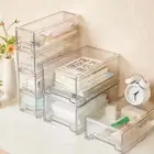 Stackable Transparent Drawer Storage Box Clear Cosmetic Cabinet Table