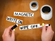 2 Packs Magnetic Tape with Dry-Erase Marker - Customizable Labels
