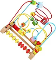 Hohopeti Beads Activity Wooden Educational Bead Maze for Math Cognition Color Recognition Fine Motor Skills Development Engaging Activity for Early Learning Sensory