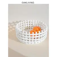 在飛比找ETMall東森購物網優惠-oakliving陶瓷編織收納籃水果籃廚房筷子瀝水架裝飾籃零