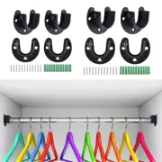 4 Pieces Pipe Shelf Brackets Heavy Duty Flange Support Black for Closet Wardrobe