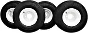 Antego Tire & Wheel 18x8.50-8 Golf Cart Tires on 8x7 Golf Cart Wheels (Rims) White Assemblies for Golf Carts (Set of 4) - Compatible with all standard golf carts such as: EZGO, YAMAHA, and Club Car