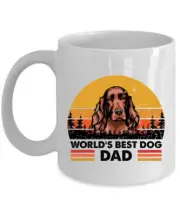 World's Best Irish Setter Dog Dad Coffee Mug 11oz Retro Cup Gift Dogs Lover