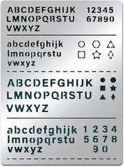Metal Letter Stencils Upper and Lower Case Letters Pentagrams Triangles Stainless Steel Stencil Logbook Tool for Painting Wood Burning Carving and Let