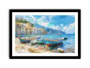 Three Boats Framed print Art Poster