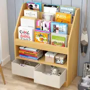 Bookcase Oak w/Drawers Storage Shelf Modern AU Stock Fast Post