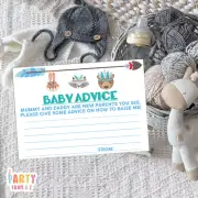 Baby Shower Baby Boy Advice Cards Woodland Tribal