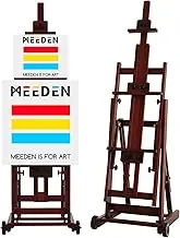 MEEDEN Artist Multi-Function Studio Easel, H-Frame Easel, Beech Wood Studio Easel, Holds Canvas Art up to 77"(Walnut)