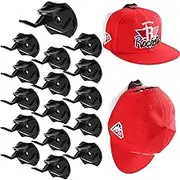 Adhesive Hat Rack for Wall Baseball Caps, 16 Pack Hooks for Hats, Strong Hold hat Wall Organizer, Minimalist hat Display Rack, No Drilling Hat Racks for Door,Bedroom,Closet Black