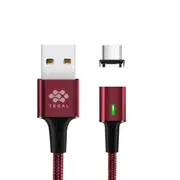 TEGAL ESTAR Magnetic 5A USB C Fast Charging Cable 1m Burgundy Red