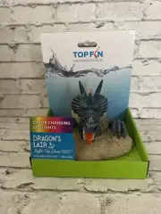 Top Fin Dragon’s Lair Aquarium LED Light Up Decor NIB