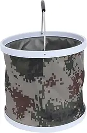 HAMPPLIES 1pc Multifunctional Foldable Water Bucket Portable Pail for Outdoor Camping Vehicle Cleaning Camouflage Design Space Saving Durable for Garden Tools Household Use