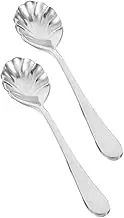 JUMPLAWN Modern Vintage Stainless Steel Spoons 2pcs for Stirring Tea Iced Coffee Dessert Mixing