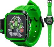 Accutime Minecraft Creeper Merch - Kids Digital Watch with LED Flashlight, Light