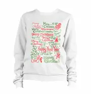 Merry Christmas Text Sweatshirt CrewneckHoodie sweatshirt