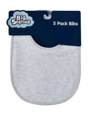 Big Softies Bibs 5 Pack in Grey