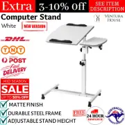 Mobile Adjustable Desk Laptop Computer Stand Over Bed Portable Rolling Table New